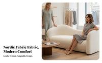 Curved Teddy Sofa Nordic design Curved Teddy Couch Space-Saving Household Seating for Apartment Dwellers, Business Owners, Living Room, Salon, Boutique