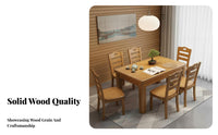 Dining Table and Chairs Set Space-Saving Solid Wood Dining Set Construction for Apartment Dwellers, Families, Small Areas, Family Meals, Home