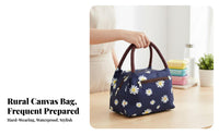 Floral Pattern Tote Lightweight Floral Print fastenered Pouch Reusable for outsideing