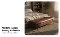 Light Luxury Design End of Bed Bench Comfortable Seating Upholstered Bed End Ottoman High-Resilience Cushion Modern Long Stool Multifunctional for Homeowners, Families, Pet Owners, Living Room, Hallway, Walk-in Closet