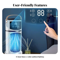 Low Noise USB Personal Air Cooler 3 Speeds USB Desk Cooler Large Water Reservoir for Office, Bedroom, Dorm Room