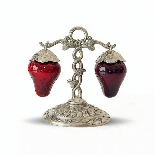 Strawberry Condiment Server Vintage-Style Tableware Ornate for Hosts