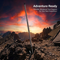 Tent Poles for Tarp, Telescopic Adjustable Camping Tent Accessories, Stainless Steel Extendable Pole - Image 2