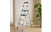 Non-Slip Step Ladder with Tool Tray Foldable Step Ladder with Handgrip Portable Space-Saving for Homeowners, Painting, Kitchen