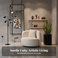 Curved 2-Seater Sofa Nordic Design Curved Settee Modern Minimalist Artistic Design for Homeowners, Duos, Living Room