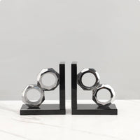 2 Pieces Crystal Bookend Sturdy Base Decorative Book Stopper for Bookshelf, Desk