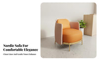 Curved Settee Nordic Design Curved Sectional Couch Space-Saving Size Minimalist Aesthetic for Homeowners, Adults, Office