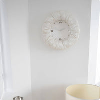 Ruched Fabric Clock 30 Cm Fabric Wall Clock Round Timepiece for Bedroom