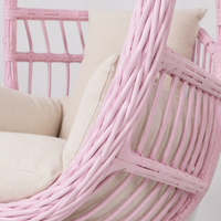 Double Hanging Egg Chair, 105x196cm Outdoor Garden Egg Chair with Stand, PE Rattan Basket Design & Olefin Cushion