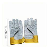 Leather Work Gloves Reinforced Seams Heavy Duty Short Cuff for Gripping Tasks