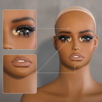 Mannequin Head with Shoulders Professional Hairpiece Display Head Realistic Female Mannequin Bust for Retail Stores