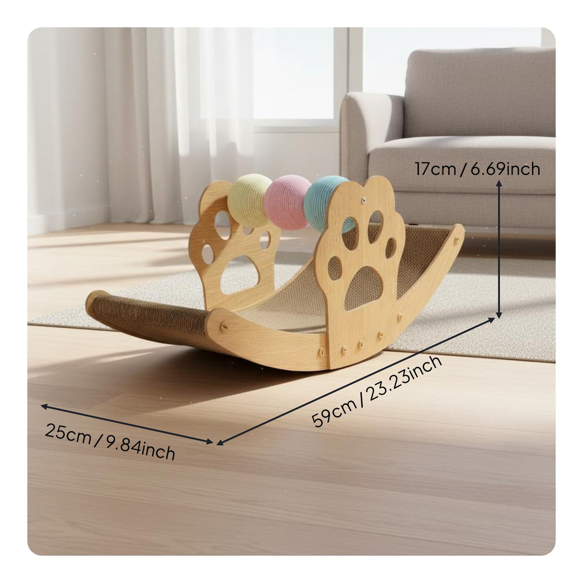Cardboard Cat Scratcher Lounge Low-Shedding Cat Rocking Chair Paw-Friendly Pet Furniture for Indoor