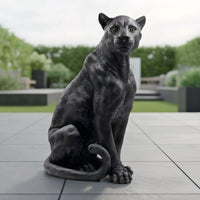 Lifelike Black Panther Sculpture Latin American Style Model Home Villa Courtyard Outdoor Floor Decoration Landscape Resin Sculpture
