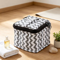 Soft-Sided Cube Storage Bag with Zipper Lightweight Quilted Makeup Bag Puffy Essential Oil Case Secure for Travelers