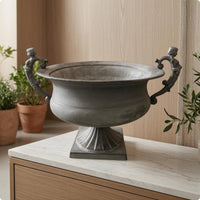Award Urn Planter Stand Pedestal Base Vintage-Style Planter Holder Aged Finish