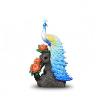 Peacock Figurine Detailed Tabletop Ornament Carved Peacock Statue for Art Collectors, Living Room