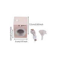 Working Function Rechargeable Dollhouse Washer Realistic Design Miniature Washing Machine Electric Toy Washer for Collectors