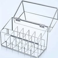 18 Compartment Cosmetic Organizer Dustproof Lipstick Organizer with Dust Cover Space-Saving Lipstick Holder with Dust Cover for Cosmetic Aficionados