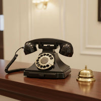 Rotate Dialing Audio Guestbook Phone Bronze Handle Audio Guest Book Namecard Tray Vintage Guest Book Phone Easy to Use for Wedding Planners, Party, Hotel