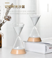 Glass Hourglass Timer 15 Minutes with Beech Wood Base