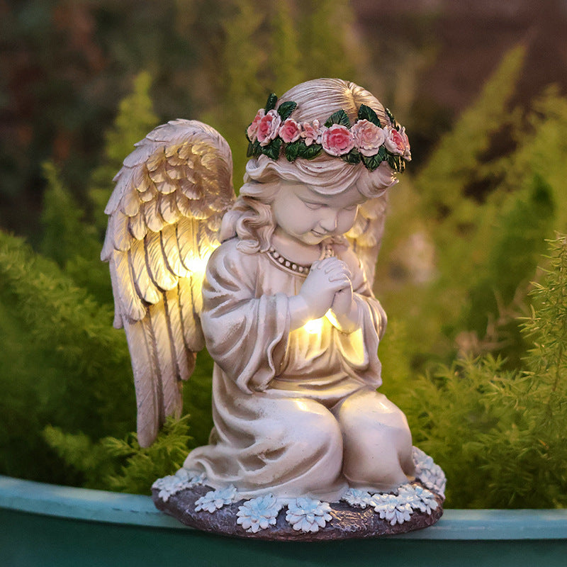 Outdoor Solar Light Resin Gnome Statue Lawn Decoration
