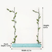 Parrot Swing Bird Perch and Cockatiel Rope Straight Perch, Quiet No-Bell Parrot for Cage Accessories and Bird Rope