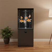 Aquarium with Cabinet Tall Floor Standing Aquarium Rectangular Aquatic Habitat for Aquarists, Fishkeepers, Living Room, Home