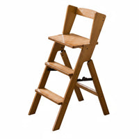 Ladder Stool with Backrest 2-in-1 Folding Step Stool Space-Saving Step Ladder Chair for Kitchen