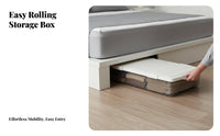 Underbed Storage Box Large Capacity Under Bed Storage Container Stackable Rolling Underbed Container for Students, Closet, Dorm Room