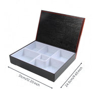 Six-Compartment Bento Lunch Box ABS Plastic Food Storage Lightweight