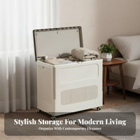 foldable Quilt Chest Large Capacity Bedding Container Sturdy Frame for Moving