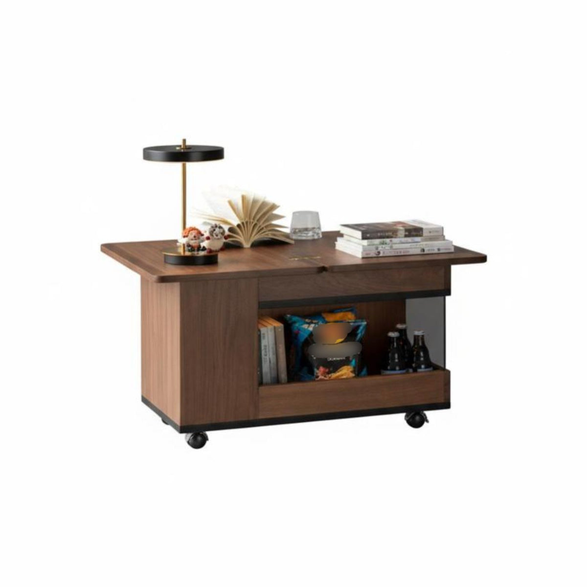 Multi-Functional flip-top Rolling Cart Mobile Design Side Table Space-Saving Household Furniture for Apartment Dwellers, Homeowners, Seniors, Living Room, Small Spaces, Bedroom, Balcony