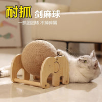 Ferris Wheel Sisal Cat Scratcher Ball with Elephant, Bear, and Windmill Designs