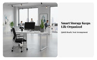 Modern Design Desk and Chair Combo Complete Set Office Furniture Space-Saving Computer Table Built-in Storage for Professionals, Remote Workers, Students, Study Room, Dormitory, Bedroom