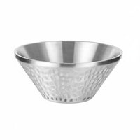Hammered Stainless Steel Bowl Anti-Scald Stainless Steel Salad Bowl Food Grade Tableware for Camping
