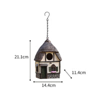 Thatched Roof Birdhouse Rustic Hanging Birdhouse Bird-Safe for Outdoor