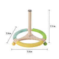 Steering Wheel Perch Toy with Rotating Elements, Multi-Level Bird Perch Stand for Beak Grinding and Engagement, Small Medium Bird