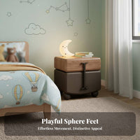 Rotating Cylinder End Table Modern Aesthetic Nightstand Minimalist Aesthetic Space-Saving Design for Adults, Home, Dormitory