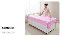 Massage Table Sheet with Face Hole Dense-Weave Weave Massage Sheet with Face Hole Satin Stripe Design Spa Bed Cover for Estheticians, Spas