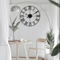 Round Metal Wall Clock with Roman Numerals
