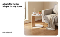 2 Pieces Nesting Table Set Round Shape Household Furniture Space-Saving