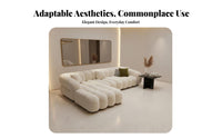 cumulusLike Comfort Puffy Modular Sofa Soft Textured Textile Modular Sectional with Chaise Rounded Edges Living Room Couch Modern Design for Apartment Dwellers, Business Owners, Interior Designers, Lounge Area, Beauty Salon, Sales Office, Bedroom
