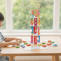 Three-Dimensional Number Stacking Toy Educational Wooden Number Blocks Painted Counting Blocks for Preschool, Classroom