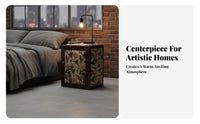 utilitarian Lockbox Nightstand Retro Design Bedside Table Multi-Purpose
