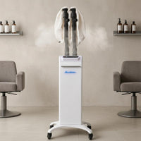 Floor Standing Hair Steamer Wheeled Base Hooded Hair Steamer Salon Equipment Cabinet Style Touch Control