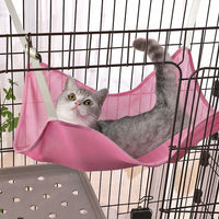 Cat Hammock Hanging Cat Bed and Swing, Breathable Geometric Shape with Cage Hooks, Reversible Pet Accessory for Indoor Cats, Double Sided