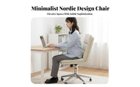 Armless Rolling Chair with Ribbed Back Height Adjustable for Study Room, Bedroom