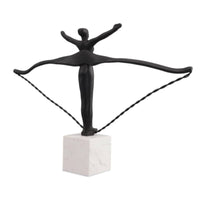 Abstract Figure Sculpture Matte Finish Tabletop Ornament Black Minimalist Abstract Figurine for Coffee Table