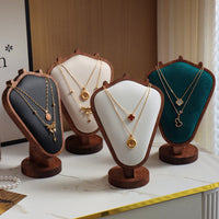 项链展示架胡桃色首饰架模特脖子挂架陈列架吊坠饰品挂坠高端精致