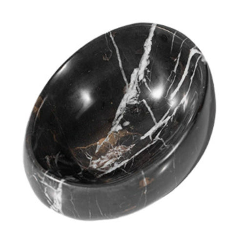 Bowl with Marble Finish Compact Decorative Marble Bowl Modern Fruit Dish for Living Room
